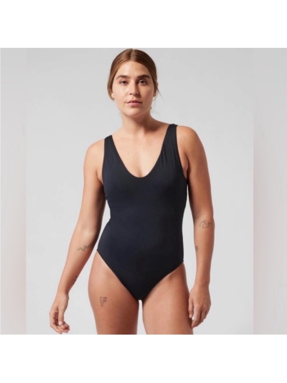 Athleta Seychelles Black One Piece Swimsuit M
